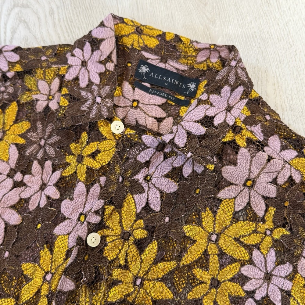 AllSaints Visalia Floral SS Shirt Relaxed Fit Medium